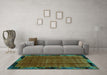 Machine Washable Abstract Turquoise Modern Area Rugs in a Living Room,, wshabs2000turq