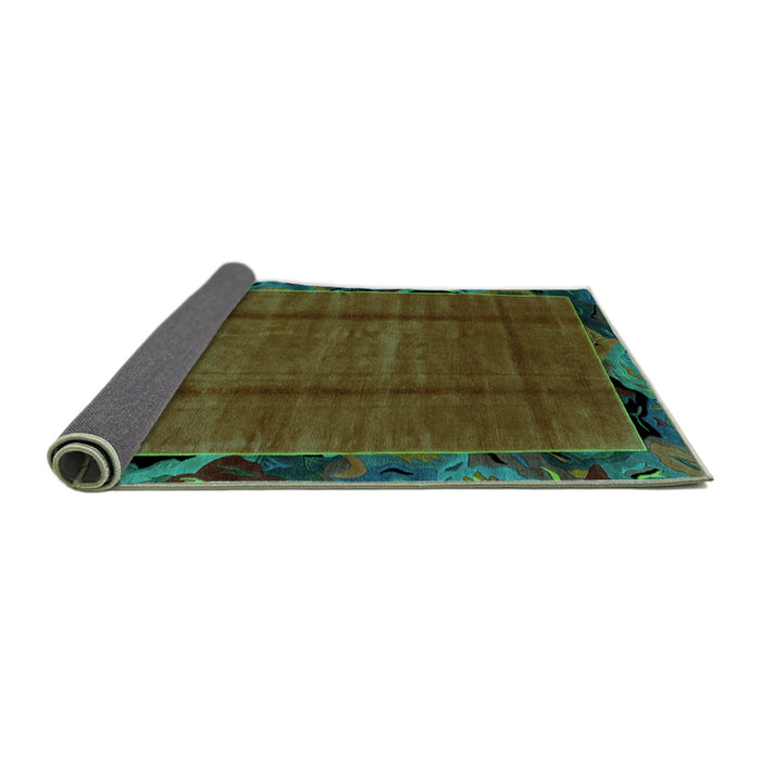 Sideview of Abstract Turquoise Modern Rug, abs2000turq
