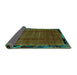 Sideview of Abstract Turquoise Modern Rug, abs2000turq