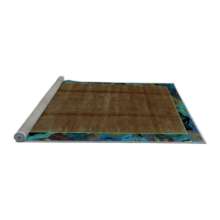 Sideview of Machine Washable Abstract Light Blue Modern Rug, wshabs2000lblu