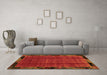 Machine Washable Abstract Orange Modern Area Rugs in a Living Room, wshabs2000org