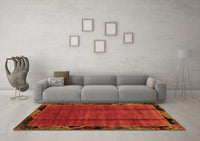 Machine Washable Abstract Orange Modern Rug, wshabs2000org