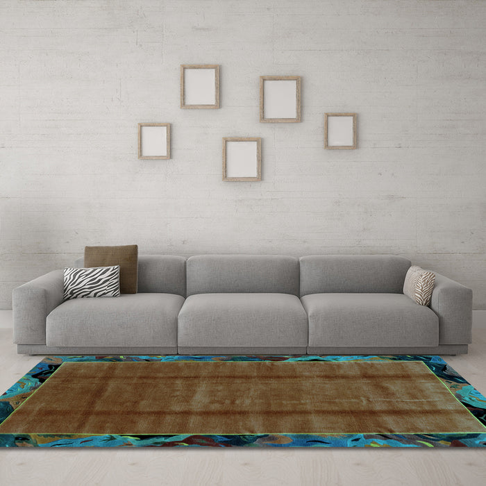 Machine Washable Abstract Light Blue Modern Rug in a Living Room, wshabs2000lblu