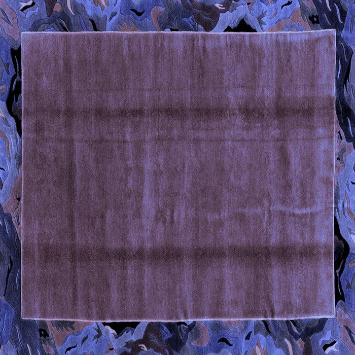 Square Abstract Blue Modern Rug, abs2000blu