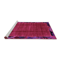 Sideview of Machine Washable Abstract Pink Modern Rug, wshabs2000pnk