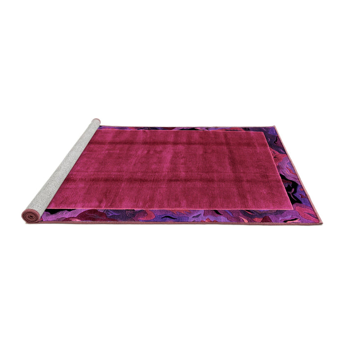 Sideview of Machine Washable Abstract Pink Modern Rug, wshabs2000pnk