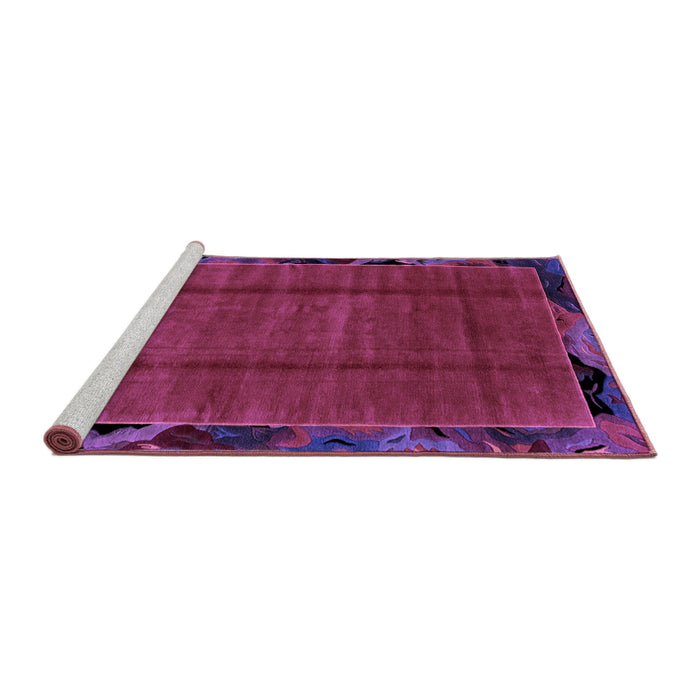 Sideview of Machine Washable Abstract Purple Modern Area Rugs, wshabs2000pur