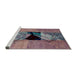 Sideview of Machine Washable Abstract Purple Rug, wshabs2001