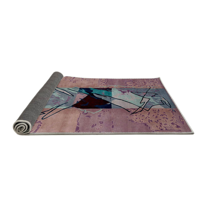 Sideview of Abstract Purple Modern Rug, abs2001