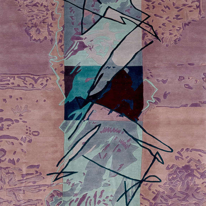 Machine Washable Abstract Purple Rug, wshabs2001