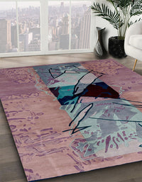 Abstract Purple Modern Rug, abs2001