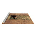Sideview of Machine Washable Abstract Brown Modern Rug, wshabs2001brn