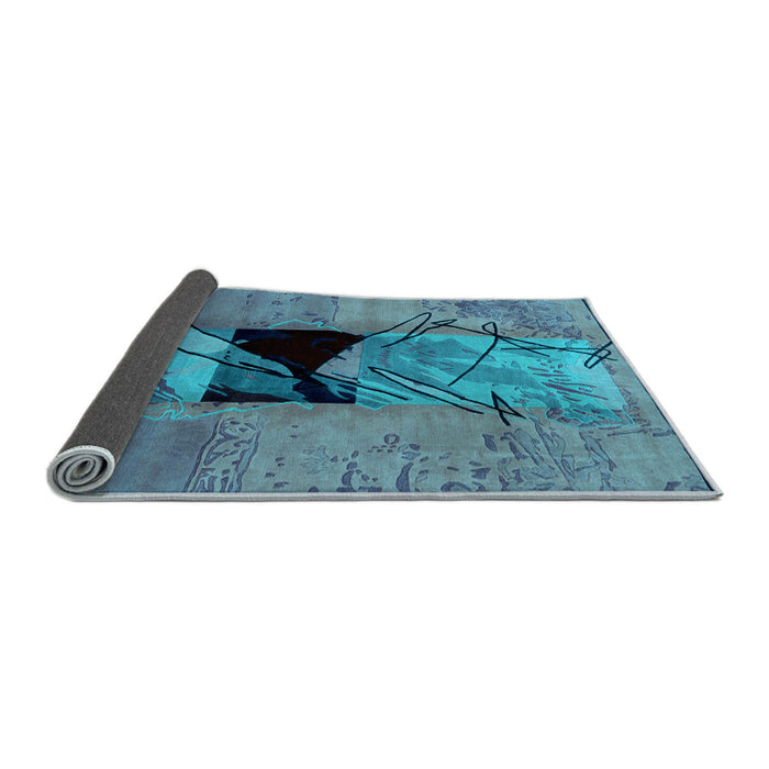 Sideview of Abstract Light Blue Modern Rug, abs2001lblu