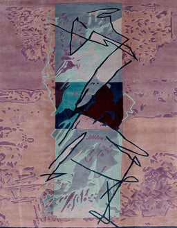 Abstract Purple Modern Rug, abs2001