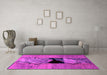 Machine Washable Abstract Pink Modern Rug in a Living Room, wshabs2001pnk