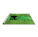 Sideview of Machine Washable Abstract Green Modern Area Rugs, wshabs2001grn