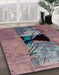 Abstract Purple Modern Rug in Family Room, abs2001