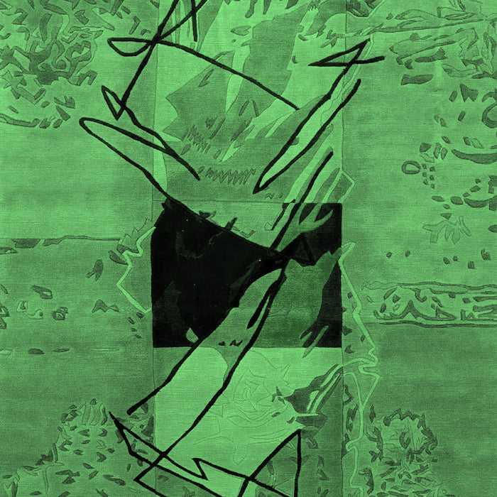 Abstract Emerald Green Modern Rug, abs2001emgrn
