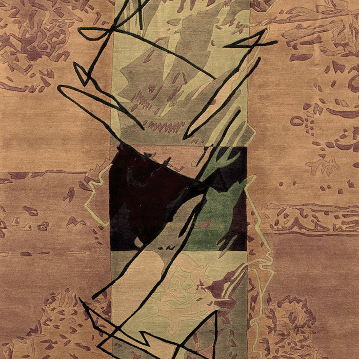 Abstract Brown Modern Rug, abs2001brn