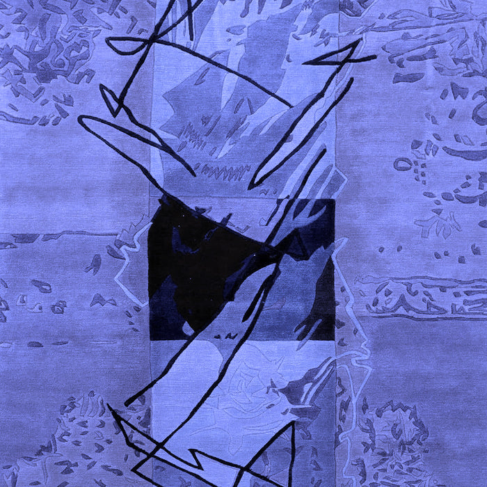 Machine Washable Abstract Blue Modern Rug, wshabs2001blu