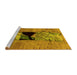 Sideview of Machine Washable Abstract Yellow Modern Rug, wshabs2001yw