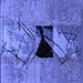 Square Machine Washable Abstract Blue Modern Rug, wshabs2001blu