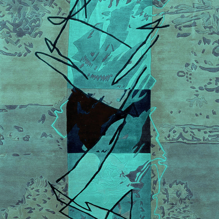 Abstract Turquoise Modern Rug, abs2001turq