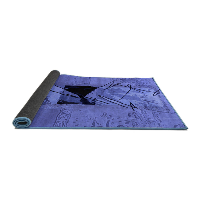 Sideview of Abstract Blue Modern Rug, abs2001blu