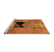 Sideview of Machine Washable Abstract Orange Modern Area Rugs, wshabs2001org