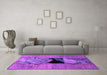 Machine Washable Abstract Purple Modern Area Rugs in a Living Room, wshabs2001pur