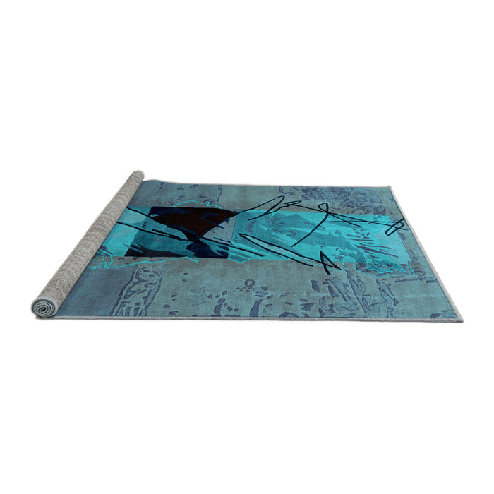 Sideview of Machine Washable Abstract Light Blue Modern Rug, wshabs2001lblu