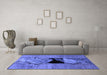 Machine Washable Abstract Blue Modern Rug in a Living Room, wshabs2001blu