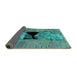 Sideview of Abstract Turquoise Modern Rug, abs2001turq