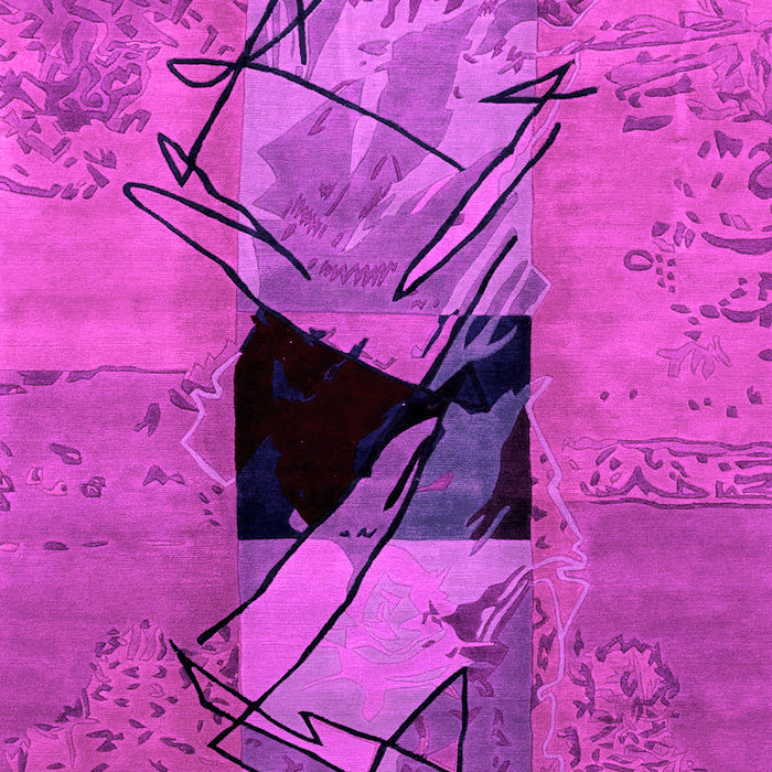 Machine Washable Abstract Pink Modern Rug, wshabs2001pnk