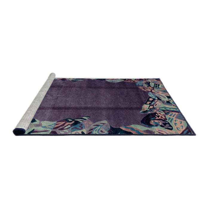 Sideview of Machine Washable Abstract Gray Rug, wshabs2002