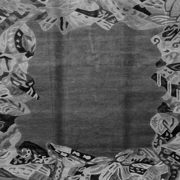 Square Machine Washable Abstract Gray Modern Rug, wshabs2002gry