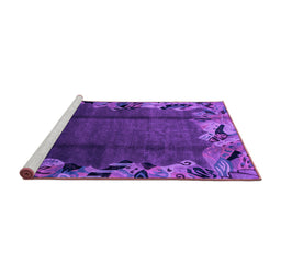 Sideview of Machine Washable Abstract Purple Modern Area Rugs, wshabs2002pur