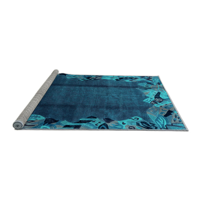 Sideview of Machine Washable Abstract Light Blue Modern Rug, wshabs2002lblu