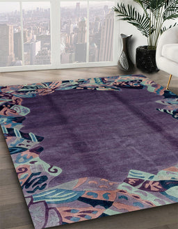 Machine Washable Abstract Gray Rug in a Family Room, wshabs2002