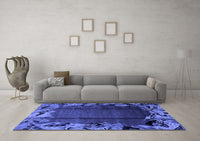 Machine Washable Abstract Blue Modern Rug, wshabs2002blu