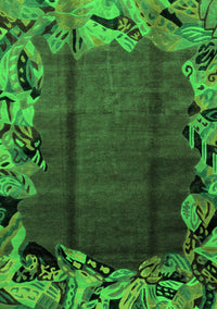 Abstract Green Modern Rug, abs2002grn