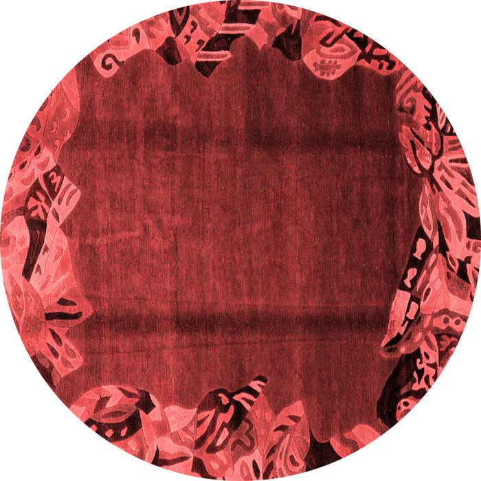 Machine Washable Abstract Red Modern Rug, wshabs2002red