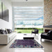 Square Abstract Gray Modern Rug in a Living Room, abs2002