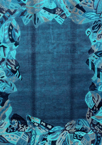 Abstract Light Blue Modern Rug, abs2002lblu