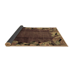 Sideview of Abstract Brown Modern Rug, abs2002brn