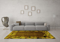 Machine Washable Abstract Yellow Modern Rug, wshabs2002yw