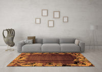 Machine Washable Abstract Orange Modern Rug, wshabs2002org