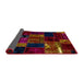 Sideview of Abstract Burgundy Red Patchwork Rug, abs2003