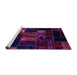 Sideview of Machine Washable Patchwork Purple Transitional Area Rugs, wshabs2003pur