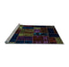 Sideview of Machine Washable Patchwork Light Blue Transitional Rug, wshabs2003lblu